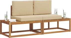 vidaXL Σειρά Καναπέ Εξωτερικού με μαξιλάρι 2 pcs Φυσικό