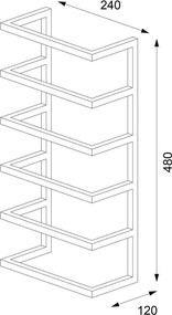 Carre black κρεμάστρα 5 θέσεων επιτοίχια Sealskin