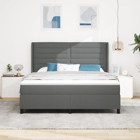 vidaXL Κρεβάτι με Στρώμα Σκελετού Γκρι 180x200 εκ. Ύφασμα
