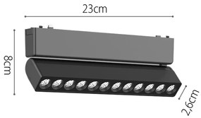 Φωτιστικό LED 12W 3CCT για Ultra-Thin μαγνητική ράγα σε λευκή απόχρωση (by tuya and zigbee) D:23cmX8cm (T04805-WH)