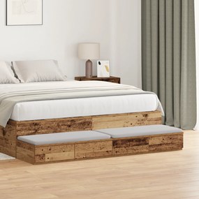vidaXL Συρτάρια Κρεβατιού Γκρι Σονομά 140x36,5x16,5 εκ. Από ξύλο
