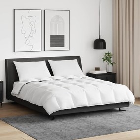 vidaXL Χειμερινό Παπλωματοθήκη με μαξιλάρι 3 pcs Λευκό Φτέρος