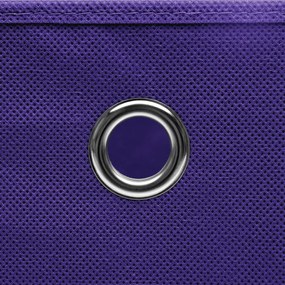 vidaXL Κουτιά Αποθήκευσης με Καπάκια 10 τεμ Μοβ 32x32x32εκ Υφασμάτινα