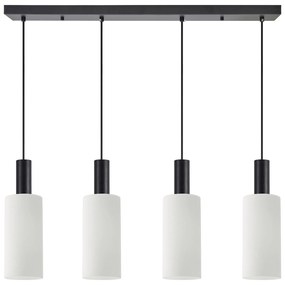 Φωτιστικό Οροφής SE21-BL-4-4BL-GL3 ADEPT TUBE Black Pendant White Glass+ - 51W - 100W - 77-8567