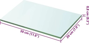vidaXL Ράφια Πάνελ 2 τεμ. Διάφανα 20 x 30 εκ. Γυάλινα
