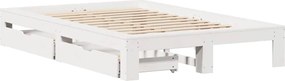 vidaXL Σκελετός Κρεβ. Χωρίς Στρώμα Λευκό 120x190 εκ Μασίφ Πεύκο