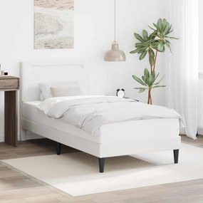vidaXL Σκελετός Κρεβατιού με κεφαλάρι Λευκό 80 x 200 cm Τεχνητό Δέρμα