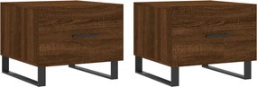 vidaXL Τραπεζάκια Σαλονιού 2 τεμ Brown Oak 50x50x40 εκ Επεξ. Ξύλο