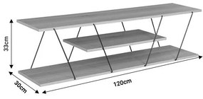 Έπιπλο τηλεόρασης Tars οακ-μαύρο 120x30x33εκ 120x30x33 εκ.