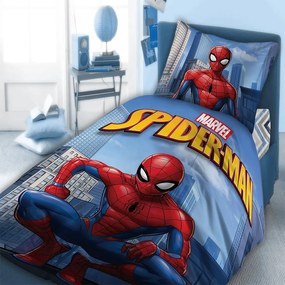 Πάπλωμα Παιδικό Spiderman 811 Disney Digital Print Blue-Red DimCol Μονό 100% Βαμβάκι