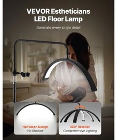 Half Moon Light for Esthetician 23inch Dimmable LED Floor Lamp Lash Light Arched