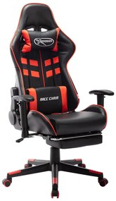 Καρέκλα Gaming με Υποπόδιο Μαύρο / Κόκκινο από Συνθετικό Δέρμα