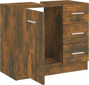 vidaXL Ντουλάπι Νιπτήρα Καπνιστή Δρυς 63 x 30 x 54 εκ. Επεξεργ. Ξύλο