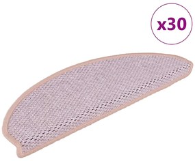 vidaXL Πατάκια Σκάλας Αυτοκόλ. 30 τεμ. Όψη Σιζάλ 65x21x4 εκ. Ροζ