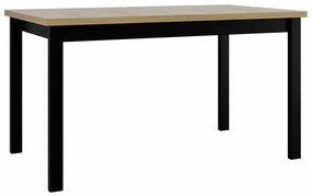 Τραπέζι Victorville 126, Μαύρο, Sonoma οξιά, 76x80x140cm, 34 kg, Επιμήκυνση, Πλαστικοποιημένη μοριοσανίδα, Ξύλο, Μερικώς συναρμολογημένο, Ξύλο: Οξιά