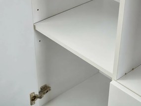 Σιφονιέρα Riverton H106, Άσπρο, Με συρτάρια και ντουλάπια, 110x80x40cm