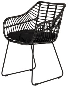 Πολυθρόνα Κήπου KALAMBO Μαύρο Αλουμίνιο/Rattan 56x57x81cm