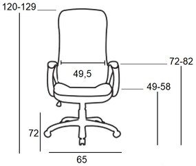 A8960 ΜΑΥΡΗ ΠΟΛΥΘΡΟΝΑ ΓΡΑΦΕΙΟΥ 65X72X49-120/58-129εκ.