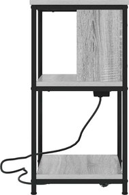 vidaXL Κομοδίνο 2 τεμ. Γκρίζο Σονομα 38 x 31 x 61 εκ