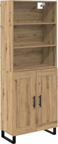 vidaXL Highboard 2 pcs Artisan Oak Επεξεργασμένο ξύλο
