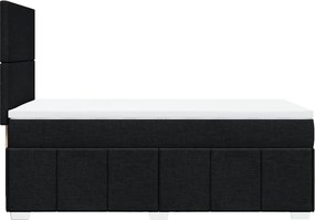 vidaXL Κρεβάτι Boxspring με Στρώμα Μαύρο 90x200 εκ. Υφασμάτινο