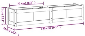 ΖΑΡΝΤΙΝΙΕΡΑ 150 X 31 X 31 ΕΚ. ΑΠΟ ΜΑΣΙΦ ΞΥΛΟ ΠΕΥΚΟΥ 837474