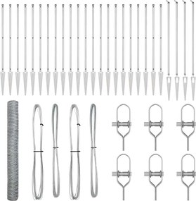 vidaXL Στύλος Περιφράξεων Ασημί 50 x 1,2 μ (δίχτυ 50 χλστ) Ατσάλι