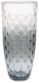 Βάζο Γυάλινο 85024 23x51cm Clear-Black Γυαλί