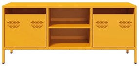 vidaXL Έπιπλο Τηλεόρασης Μουσταρδί 101,5x39x43,5 Ατσάλι Ψυχρής Έλασης