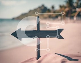 Intra Συλλεκτικό Ξύλινο Παζλ Plywood  4mm - Ξύλινη πινακίδα που δείχνει προς την παραλία Σε Ξύλινο Κουτί - Διαστάσεις Puzzle: 10x10 cm – 25 κομμάτια