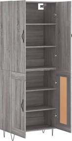 vidaXL Ντουλάπι Γκρι Sonoma 69,5 x 34 x 180 εκ. Επεξεργασμένο Ξύλο