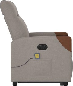 vidaXL Πολυθρόνα Μασάζ Ηλεκτρική Ανακλ.Taupe Υφασμάτινη