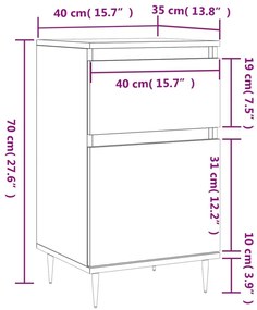 Ντουλάπια 2 τεμ. Γκρι Sonoma 40x35x70 εκ. Επεξεργασμένο Ξύλο - Γκρι