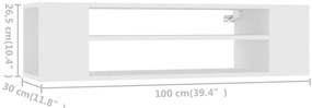vidaXL Έπιπλο Τηλεόρασης Κρεμαστό Λευκό 100x30x26,5 εκ από Επεξ. Ξύλο