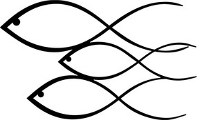 Decorative Metal Wall Accessory Fish - Black Black