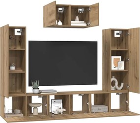 vidaXL Σετ επίπλου τηλεόρασης 7 τμχ. Artisan Oak Επεξεργασμένο Ξύλο