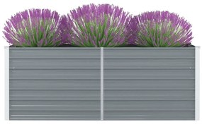 vidaXL Ζαρντινιέρα Ψηλή Γκρι 160 x 80 x 45 εκ. Γαλβανισμένος Χάλυβας
