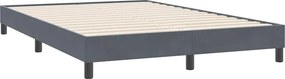 vidaXL Box Spring Κρεβάτι χωρίς στρώμα Σκούρο γκρι 140x220cm Βελούδινο