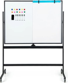 Costway Διπλής Όψης Πίνακας Whiteboard με Ρυθμιζόμενο Ύψος και Αξεσουάρ CB10566BK