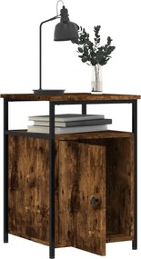 vidaXL Κομοδίνα 2 τεμ. Καπνιστή Δρυς 40x42x60 εκ. από Επεξεργ. Ξύλο
