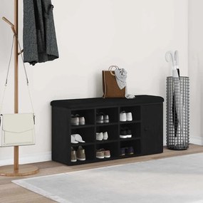 vidaXL Πάγκος για παπούτσια Μαύρο 100 x 30 x 48 εκ Επεξεργασμένο ξύλο
