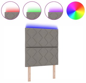 vidaXL LED Κεφαλάρι με Διαμαντένια Τετράγωνα Σχέδιο Ταπέ Αμμουδιά 80 εκ. Ύφασμα