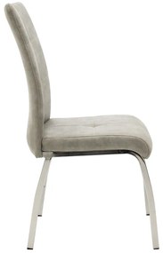 Καρέκλα Ariadne pakoworld PU γκρι-πόδι χρωμίου