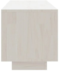 vidaXL Έπιπλο Τηλεόρασης Λευκό 110 x 30 x 33,5εκ από Μασίφ Ξύλο Πεύκου