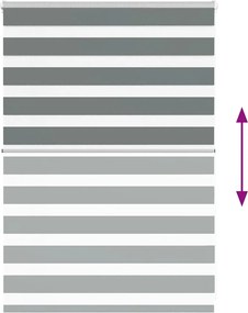 vidaXL Ζέβρα τυφλή Σκούρο Γκρι Πλάτος υφάσματος 105,9 εκ. Πολυεστέρας