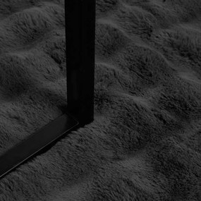 vidaXL Ψεύτικη κουβέρτα από κουνέλι Olite 4 pcs Σκούρο Γκρι