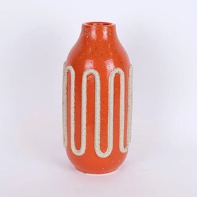 Βάζο Κεραμικό 752-20334 Φ15x32cm Orange-Beige Estheti Home Ceramic