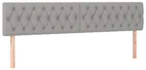 Κεφαλάρι Κρεβατιού LED Ανοιχτό Γκρι 200x7x78/88 εκ. Υφασμάτινο 3121970