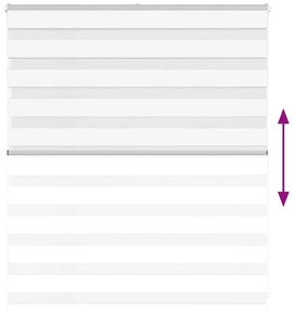 vidaXL Ζέβρα τυφλή Λευκό Πλάτος υφάσματος 130,9 εκ. Πολυεστέρας