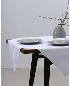 Τραπεζομάντηλο Gourmet με ζακάρ σχέδιο ρίγας 2 ατόμων (105x105cm) Άσπρο